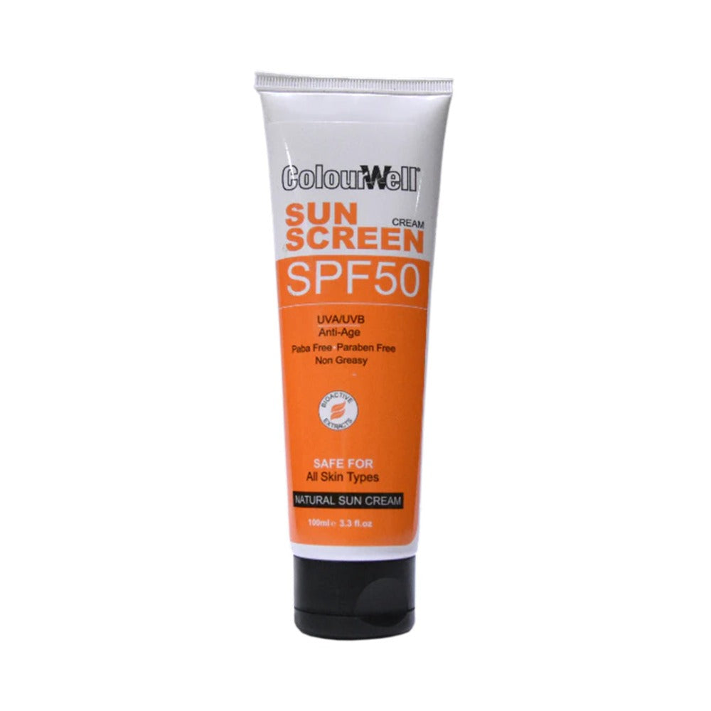 ColourWell Natural Sun Cream SPF50 100ml NEW FRAGRANCE