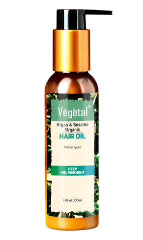 NEW Vegetal Argan & Sesame Organic Hair Oil 100ml